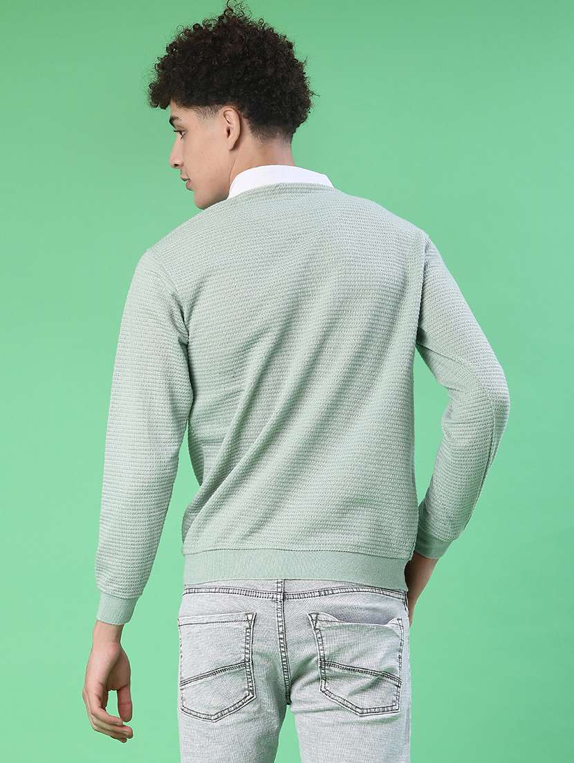 green cotton blend pullover - 22171358 -  Standard Image - 3