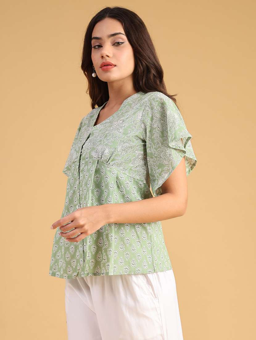 women floral print v neck top - 22171387 -  Standard Image - 3