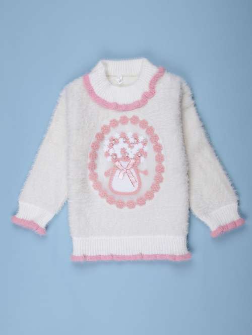 girls self designed long sleeve sweater - 22171392 -  Standard Image - 0