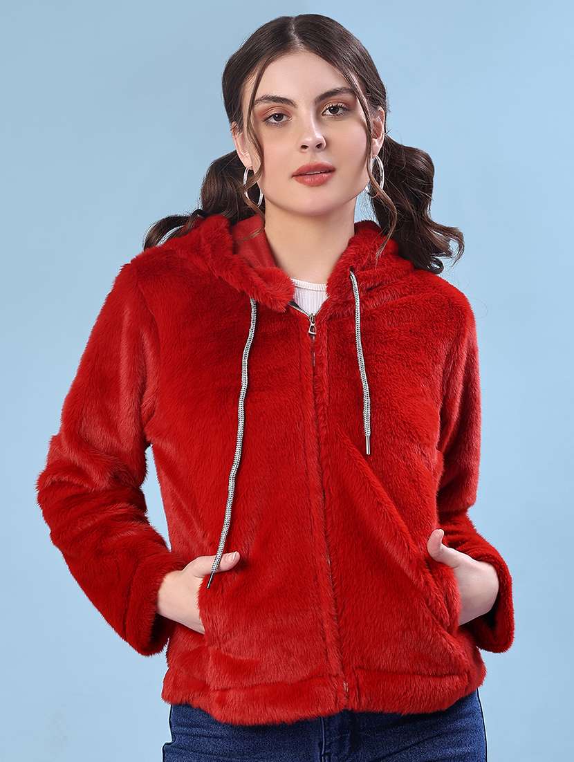 women plain long sleeve hooded sweatshirt - 22171411 -  Zoom Image - 0