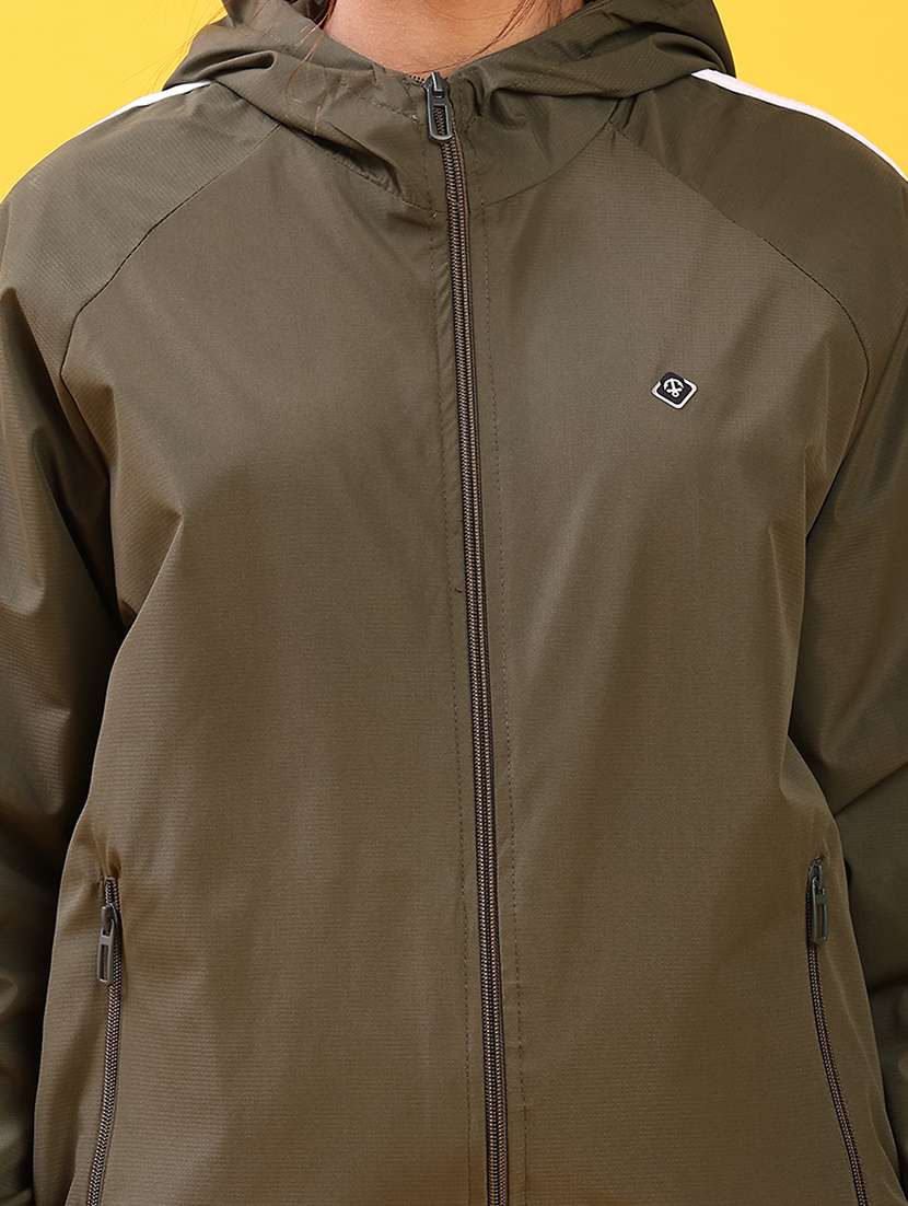 women solid long sleeve hooded bomber jacket - 22171442 -  Standard Image - 5