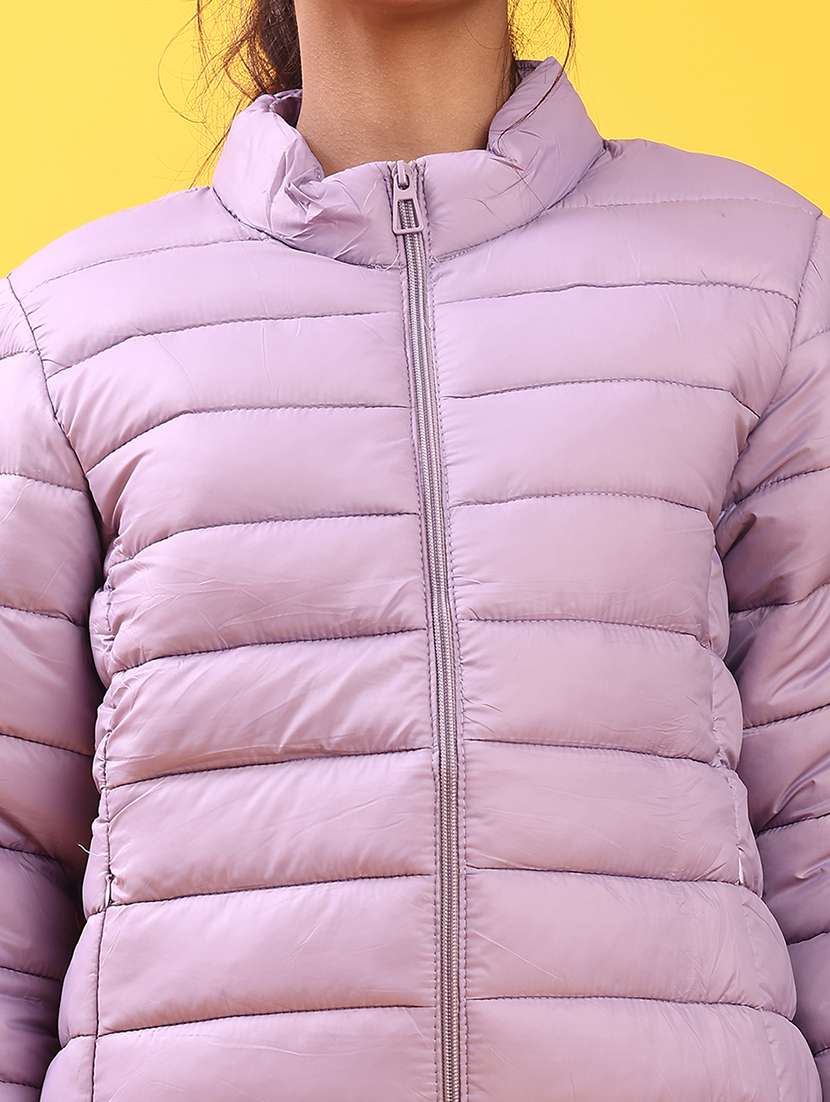 women solid long sleeve quilted jacket - 22171456 -  Standard Image - 5