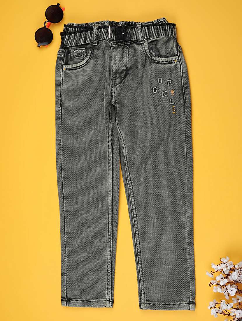 boys solid mid rise jeans