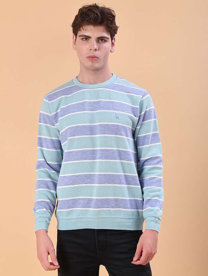 sea green cotton blend pullover