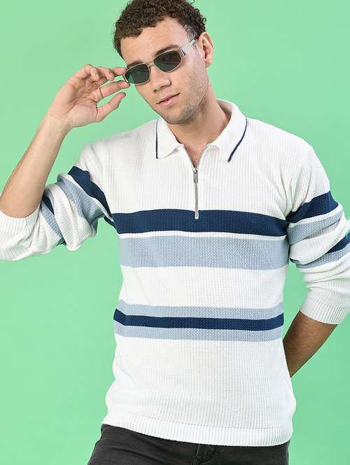 white cotton blend pullover - 22171507 -  Standard Image - 0