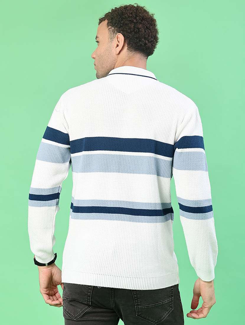 white cotton blend pullover - 22171507 -  Standard Image - 3