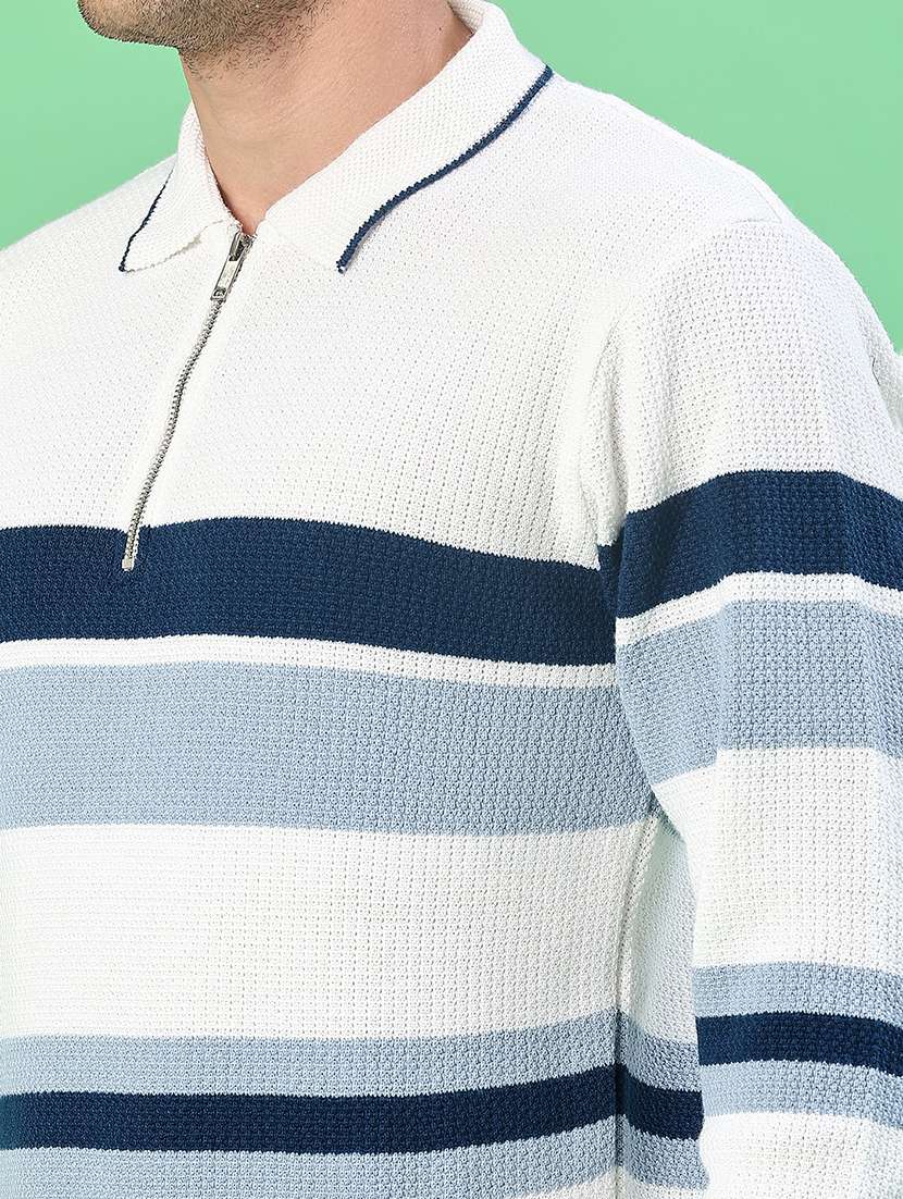 white cotton blend pullover - 22171507 -  Standard Image - 5