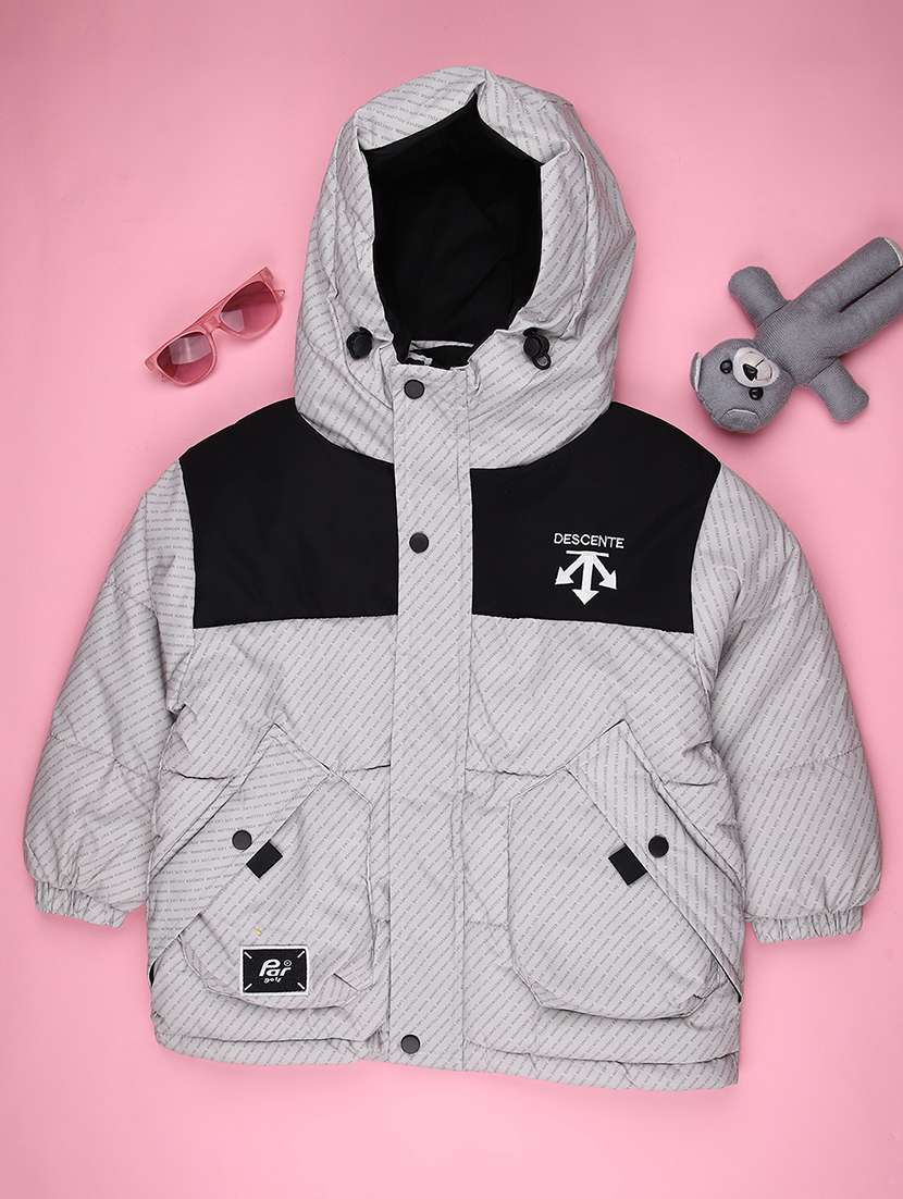 kids long sleeve hooded quilted jacket