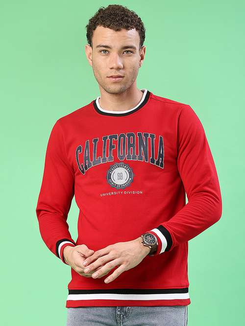 men chest print long sleeve regular fit sweatshirt - 22171519 -  Standard Image - 0