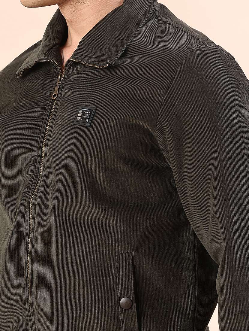 men solid collared long sleeve casual jacket - 22171531 -  Standard Image - 5