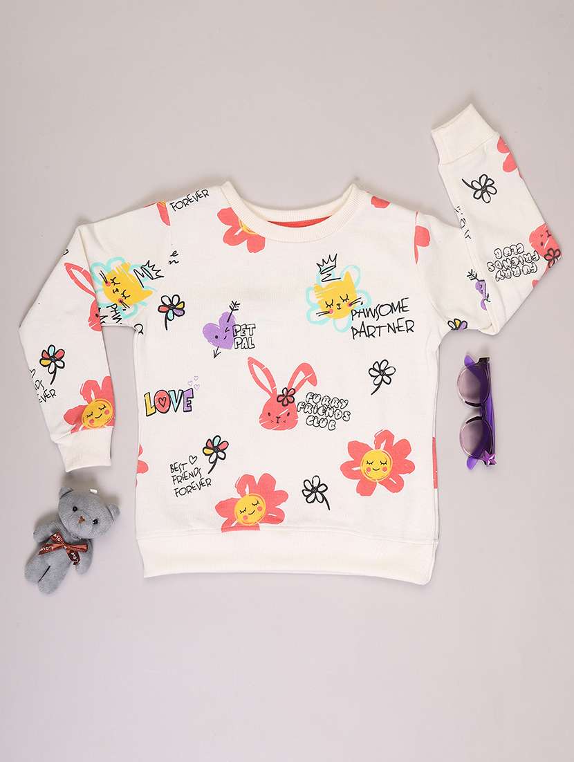 kids printed long sleeve sweatshirt