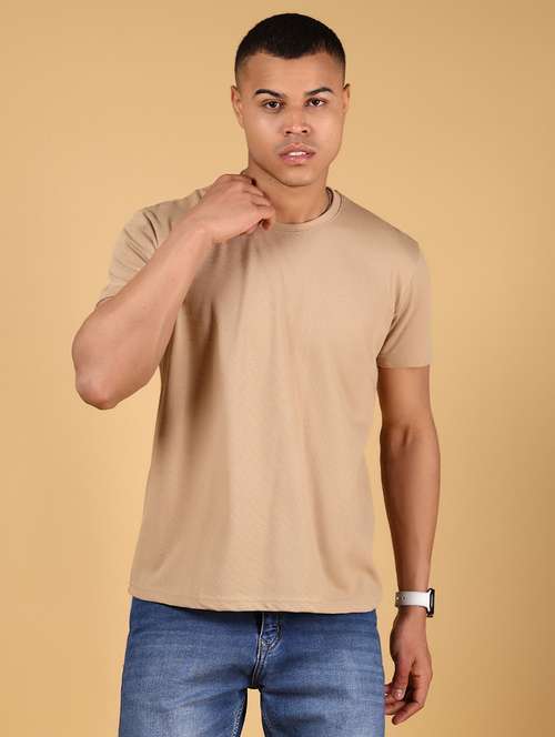 men solid round neck regualr fit t-shirt - 22171601 -  Standard Image - 0