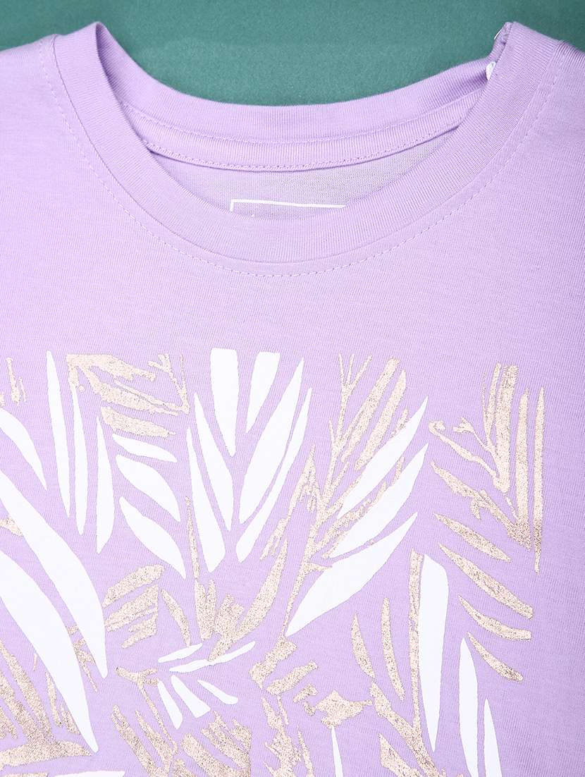 girls printed round neck t-shirt - 22171610 -  Standard Image - 3