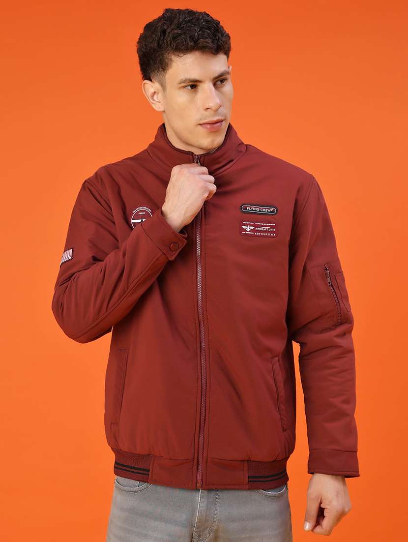 men solid long sleeve lightweight bomber jacket - 22171645 -  Zoom Image - 0