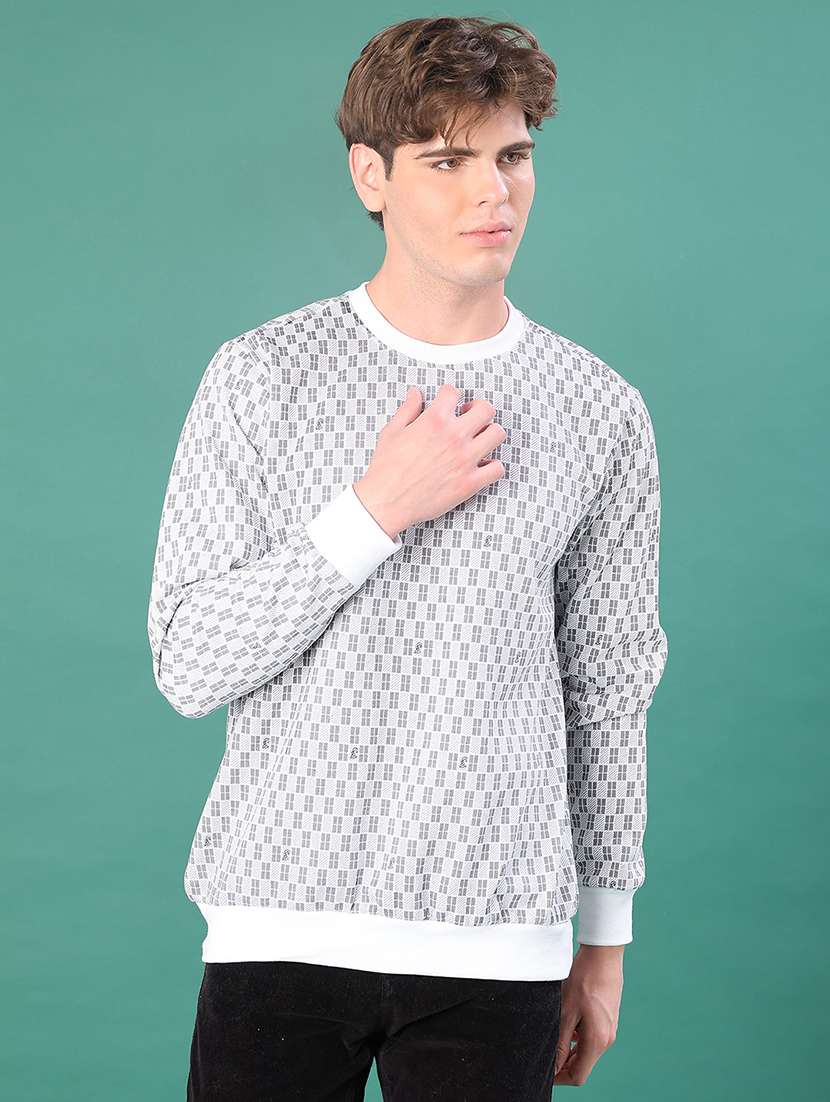 men printed long sleeve regular fit sweatshirt