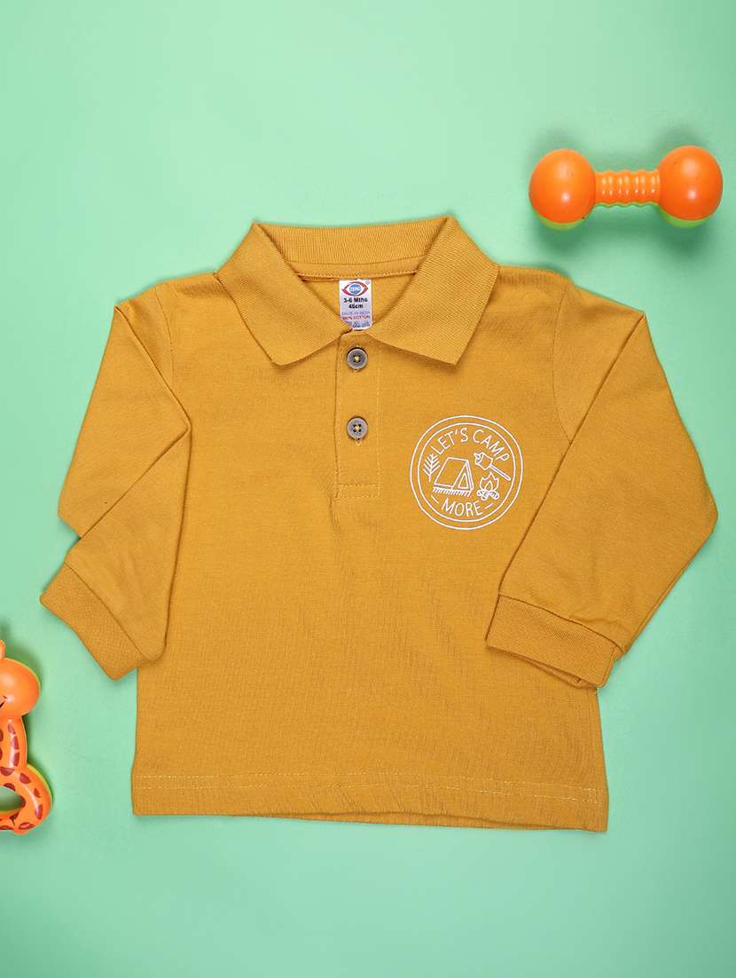 boys solid long sleeve polo t-shirt