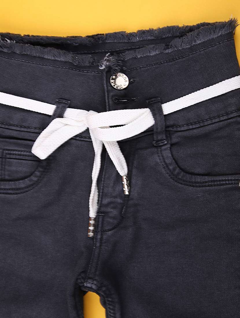 girls solid mid rise jeans - 22171713 -  Standard Image - 3