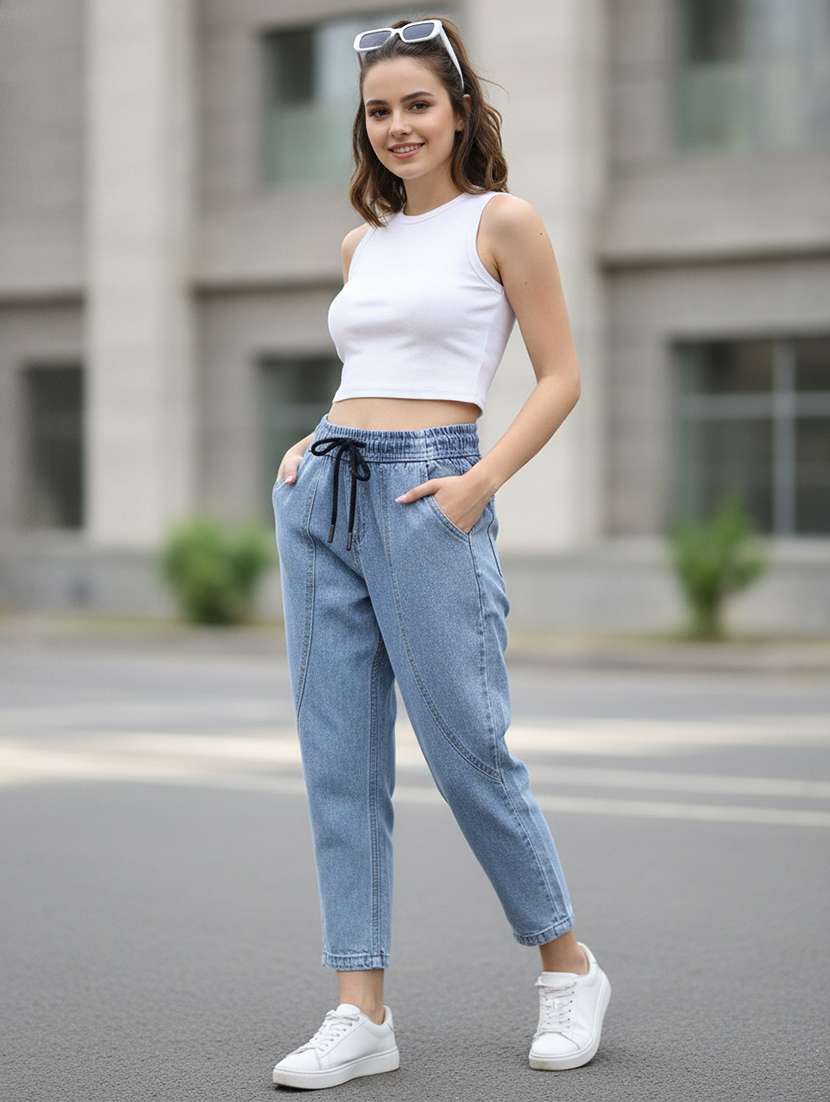 boys solid mid rise jeans