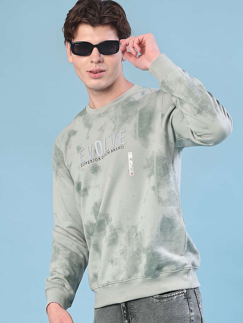 men printed long sleeve regular fit sweatshirt
