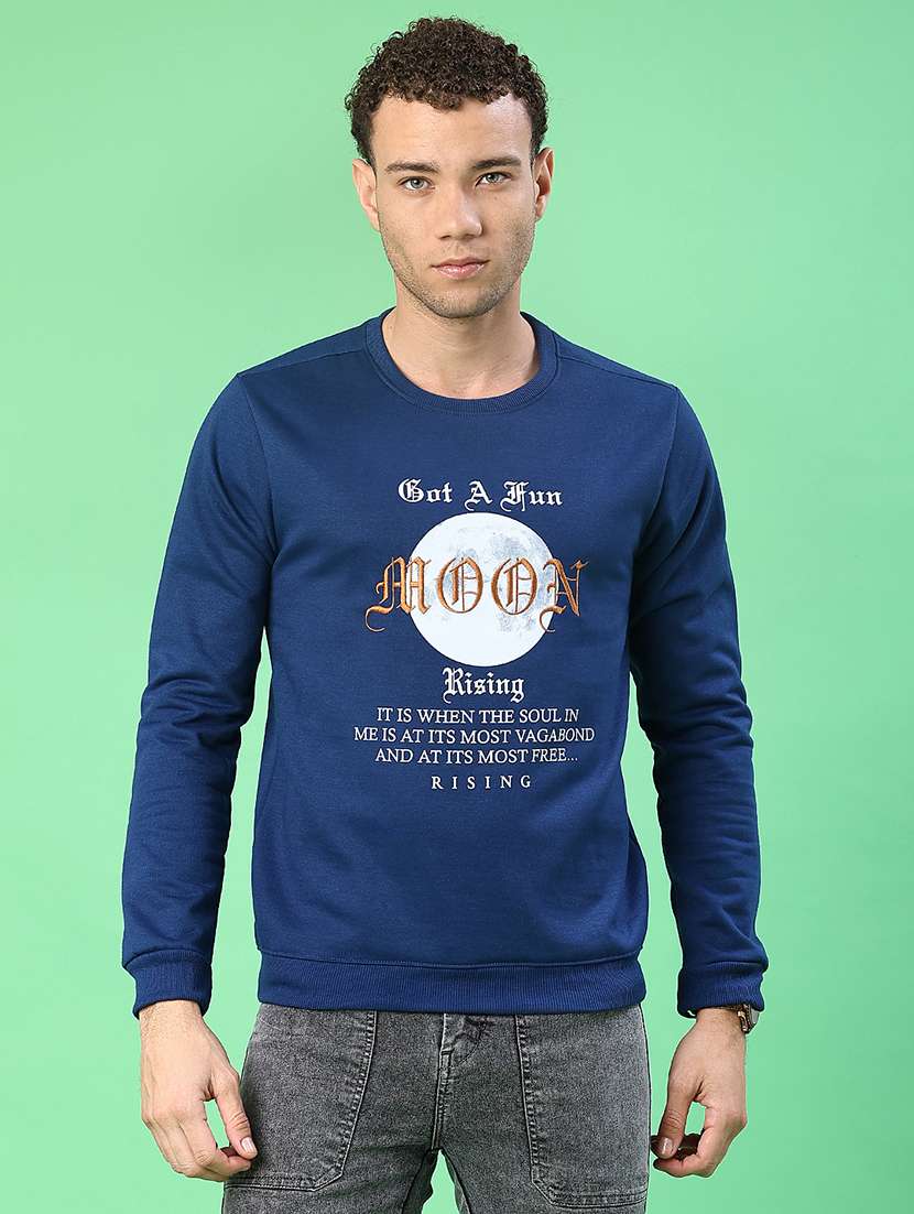 men front print long sleeve regular fit sweatshirt