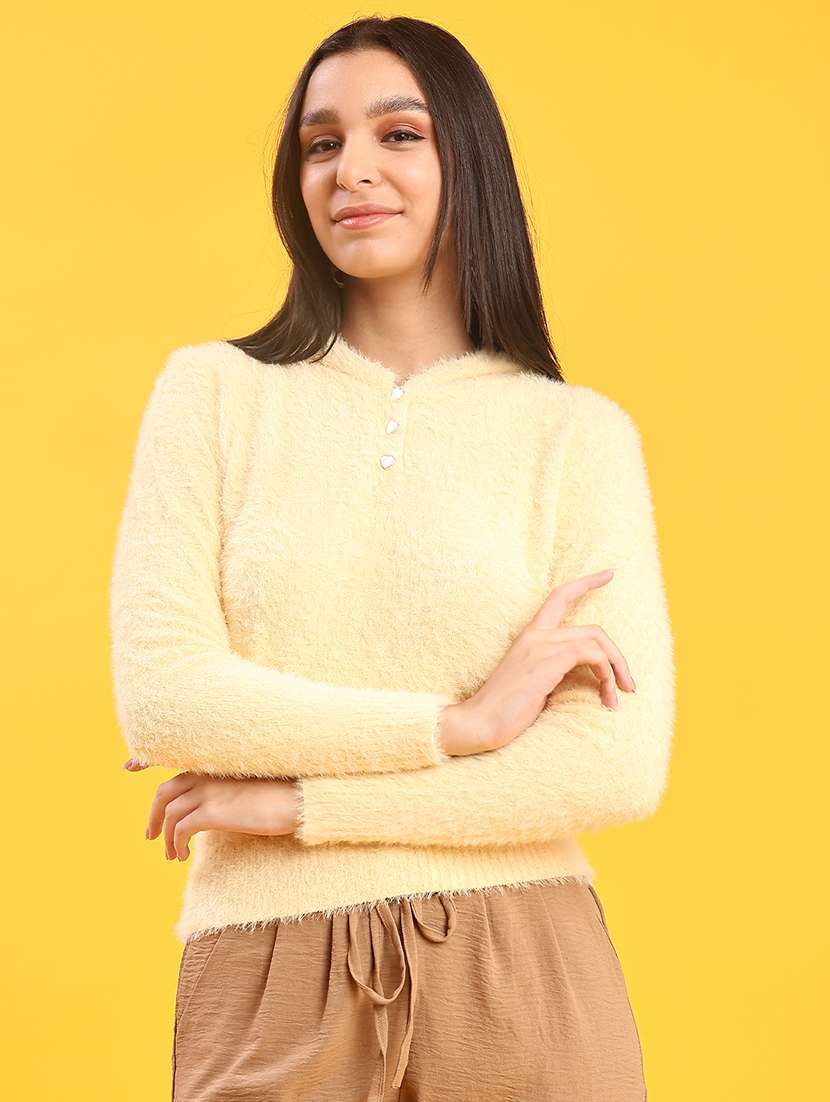 women solid long sleeve pullover