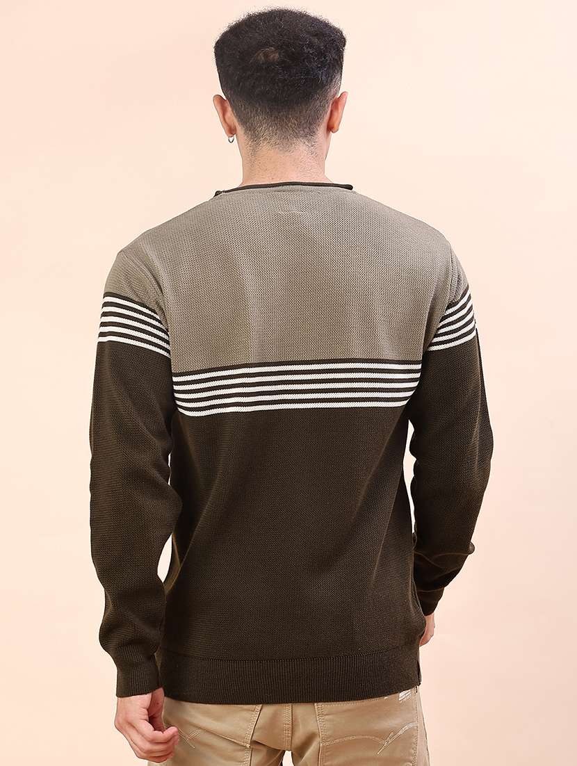 Olive Acrylic Pullover - 22171899 -  Standard Image - 3