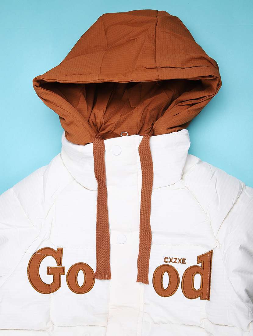 girls solid long sleeve hooded quilted jacket - 22171901 -  Standard Image - 3