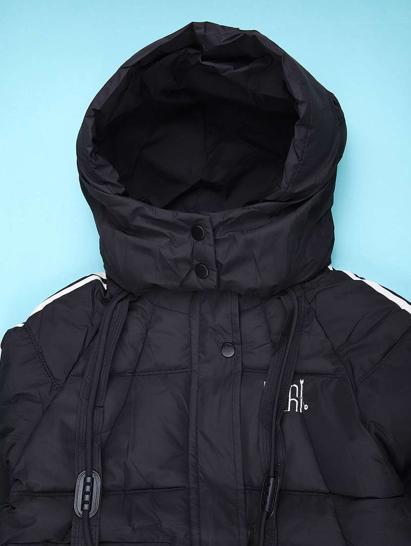 girls solid long sleeve hooded quilted jacket - 22171966 -  Standard Image - 3