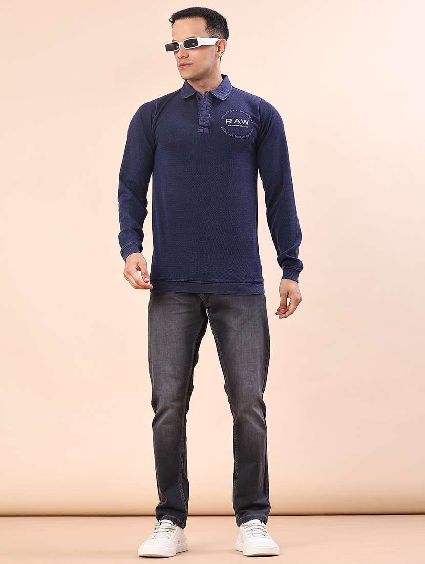 men solid long sleeve polo t-shirt - 22172041 -  Standard Image - 3