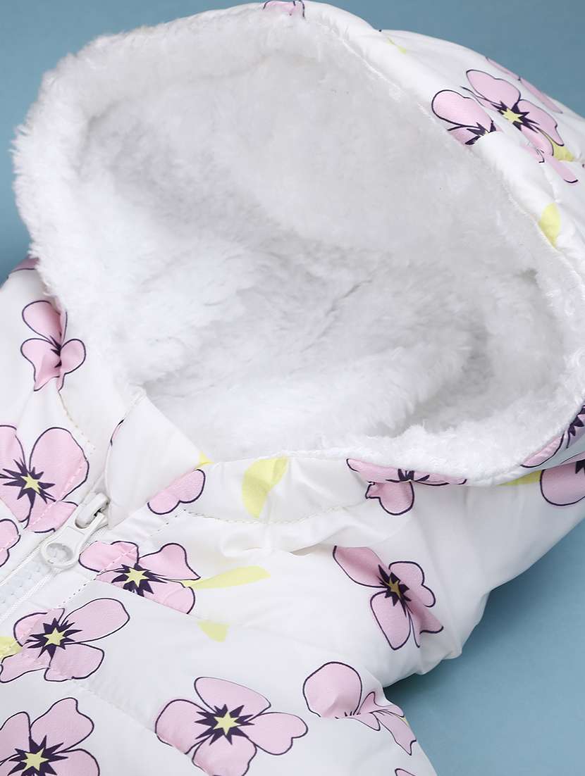 girls printed long sleeve hooded quilted jacket - 22172085 -  Standard Image - 3