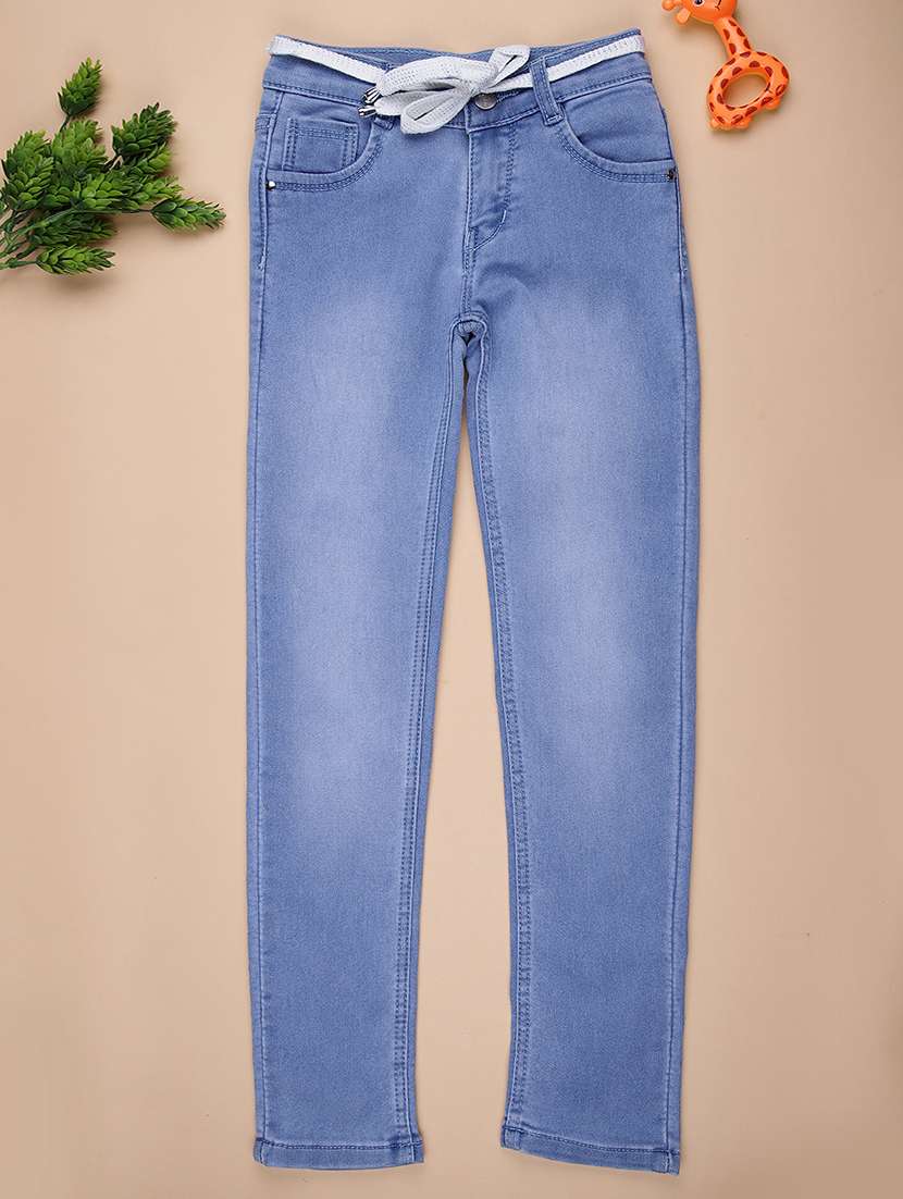 girls plain mid rise jeans 