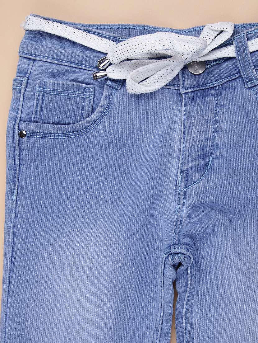 girls plain mid rise jeans  - 22172112 -  Standard Image - 3