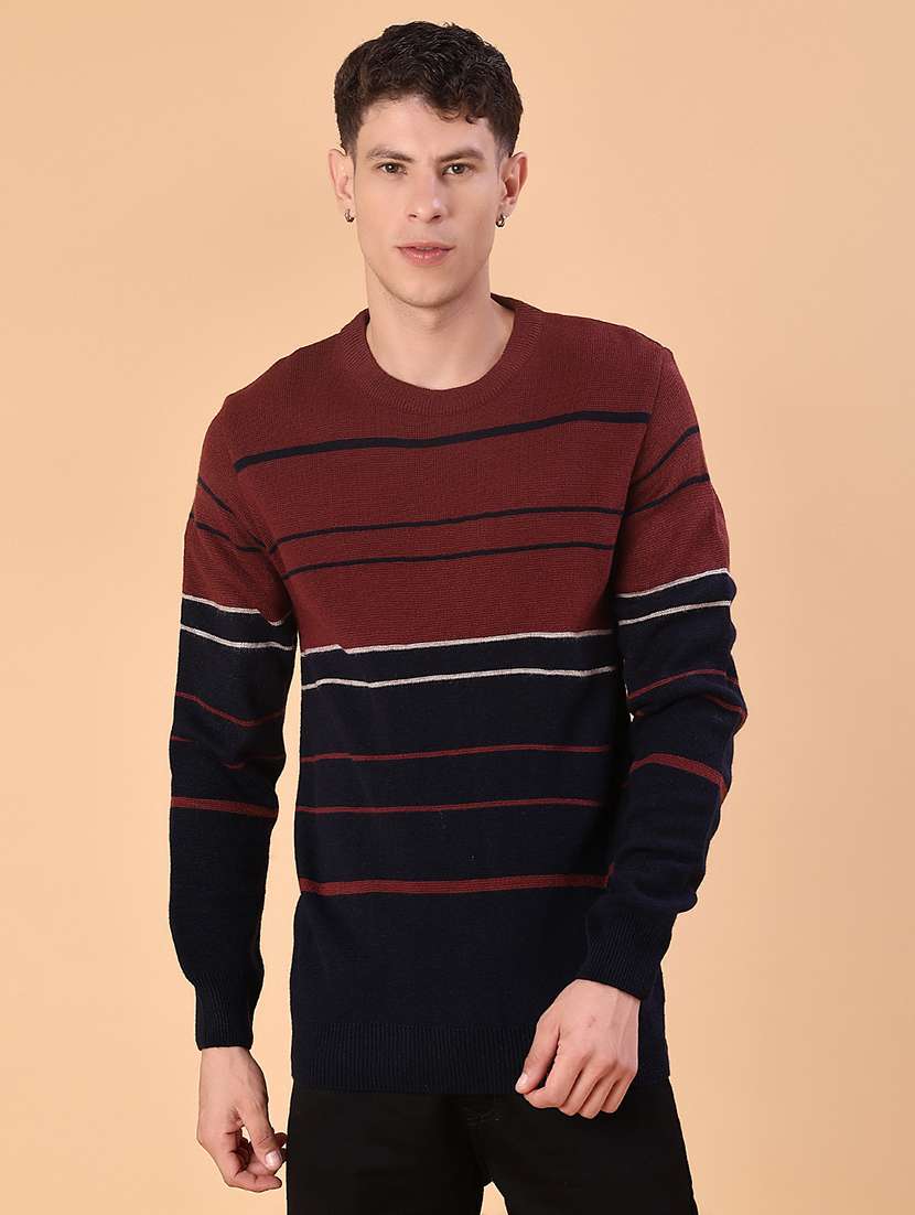 navy blue cotton blend pullover