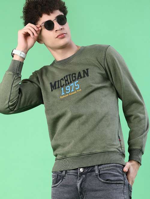men chest print long sleeve regular fit sweatshirt - 22172170 -  Standard Image - 0