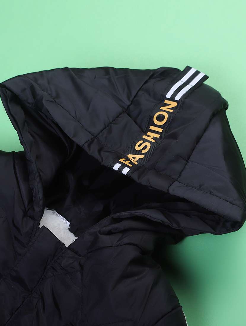 boys solid long sleve hooded quilted acket - 22172172 -  Standard Image - 3