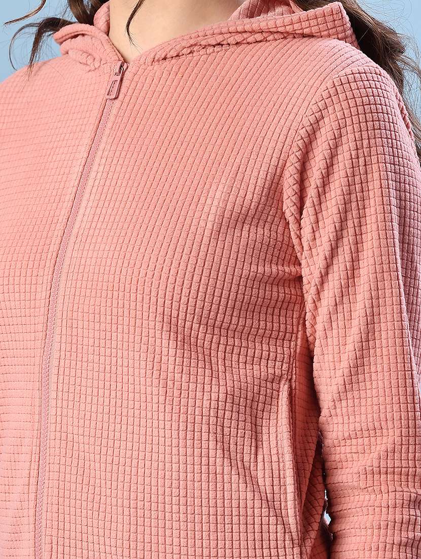 women plain long sleeve hooded sweatshirt - 22172191 -  Standard Image - 5