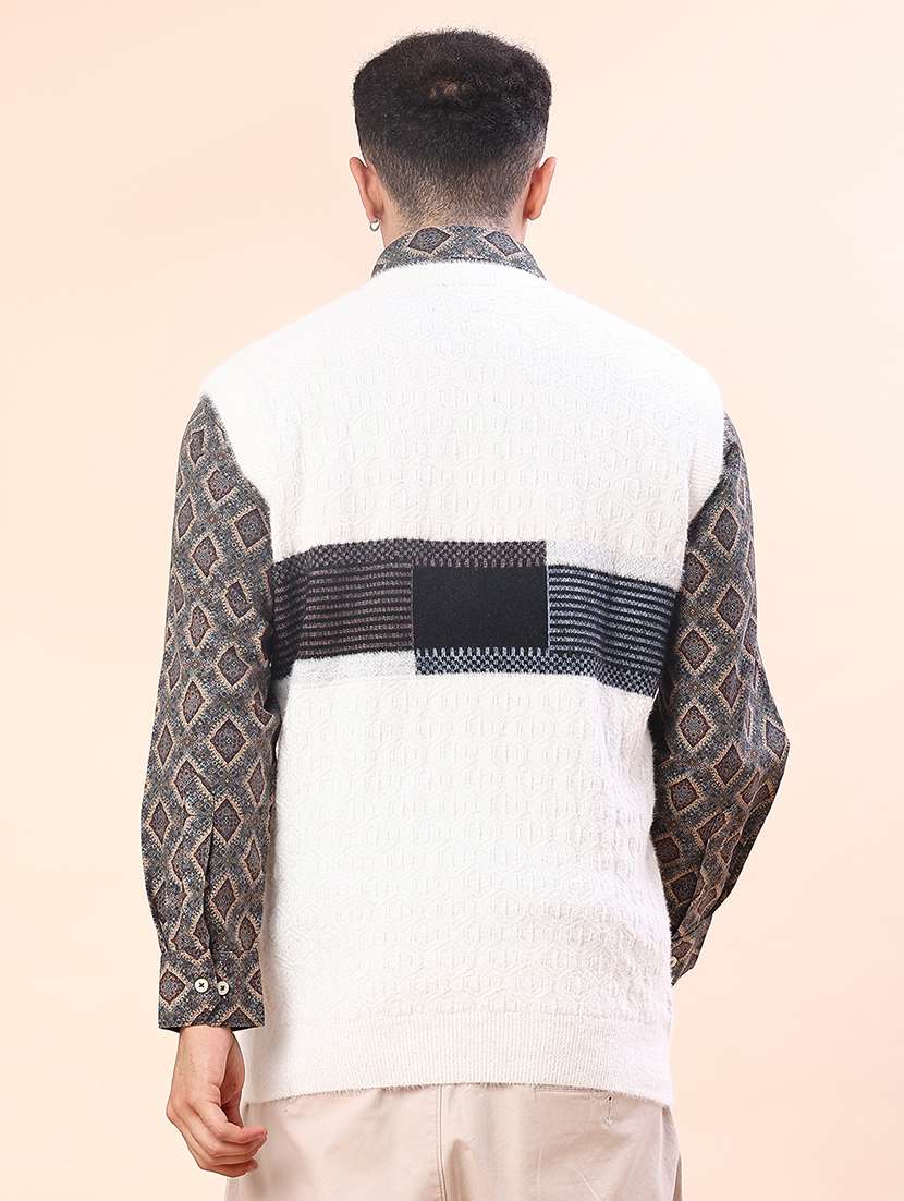 white cotton blend pullover - 22172197 -  Standard Image - 3