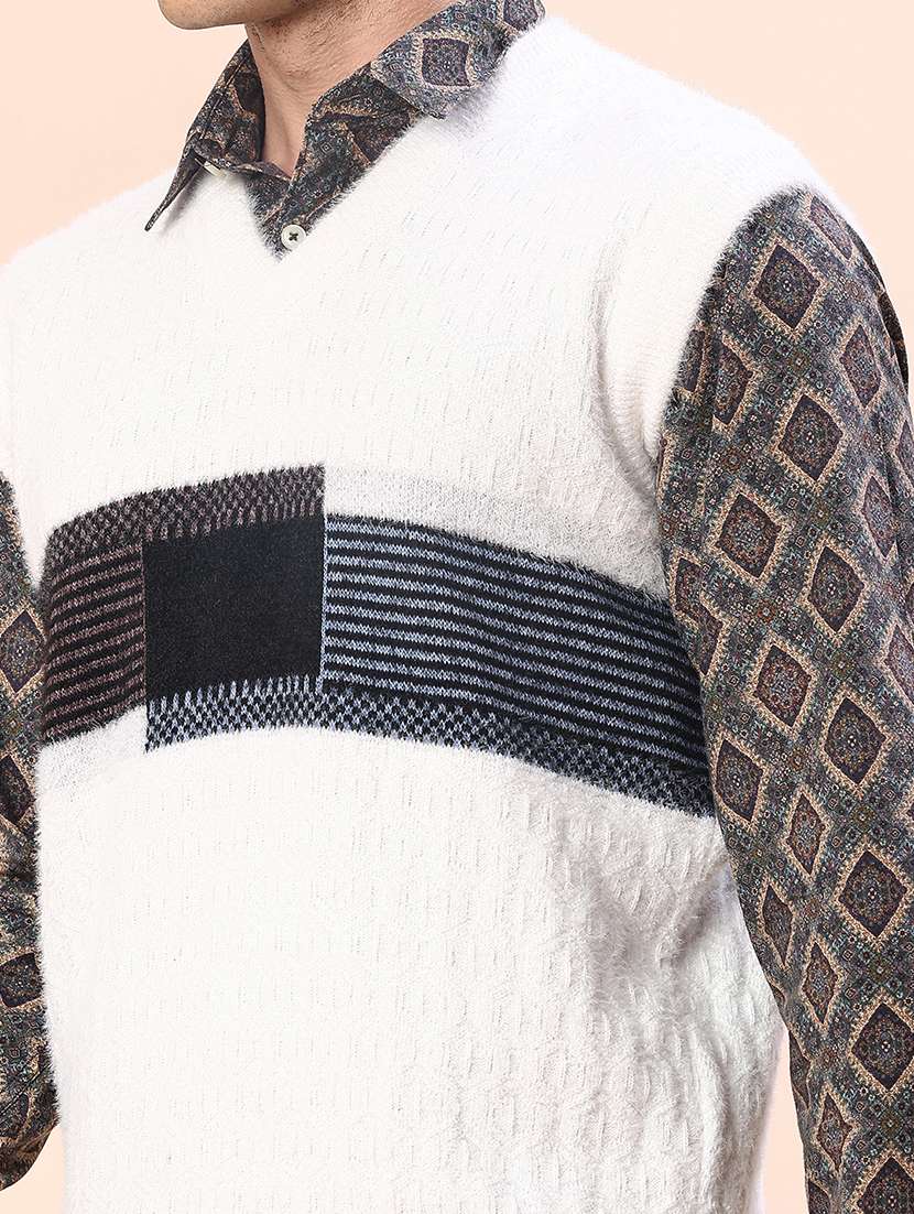 white cotton blend pullover - 22172197 -  Standard Image - 5