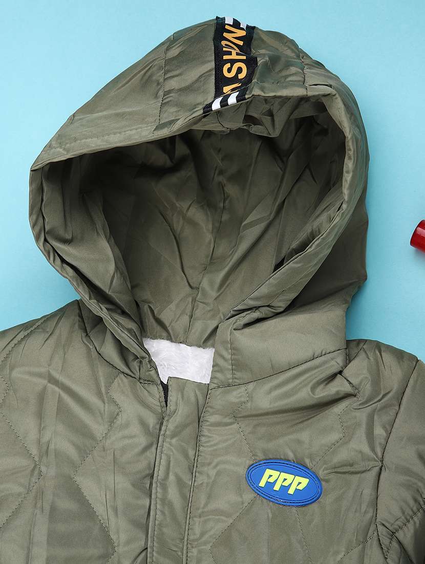 kids solid long sleeve hooded quilted jacket - 22172231 -  Standard Image - 3