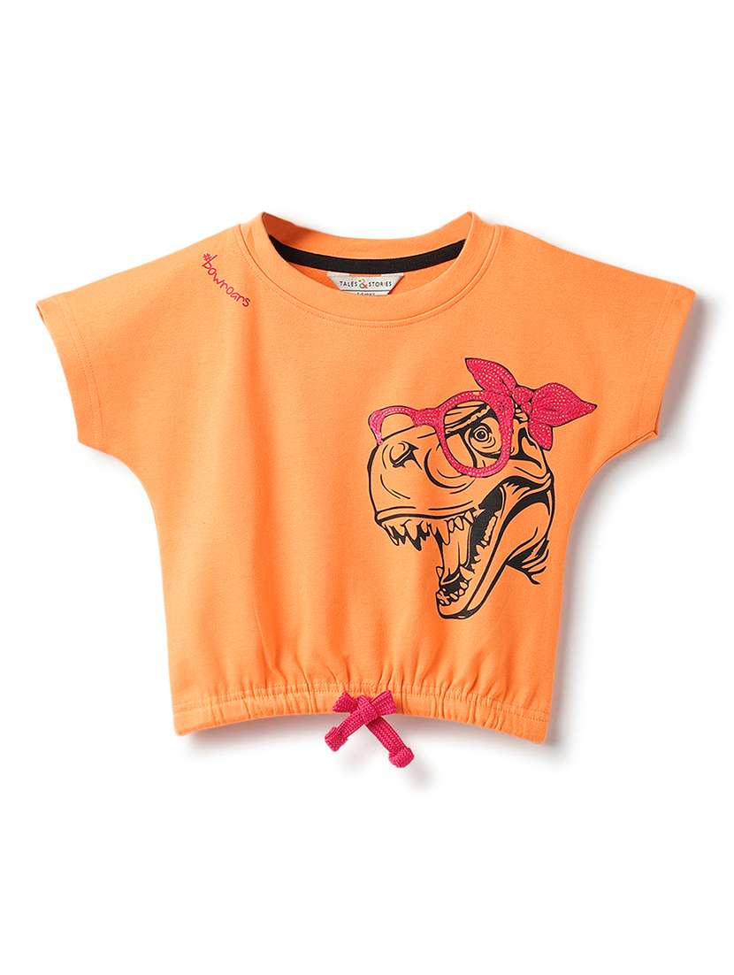 girls printed short sleeve tee