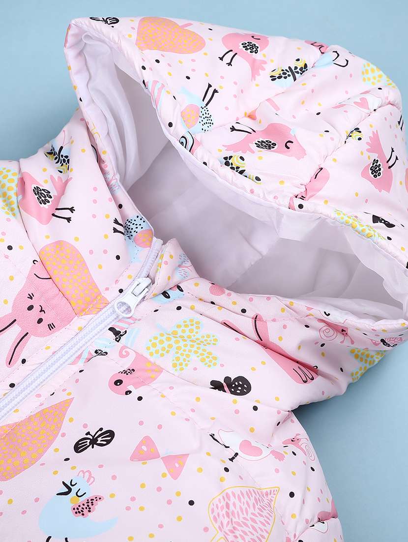 girls printed long sleeve hooded quilted jacket - 22172280 -  Standard Image - 3