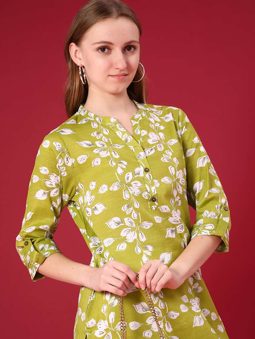 women printed three quarter sleeve straight kurta - 22173015 -  Standard Image - 5