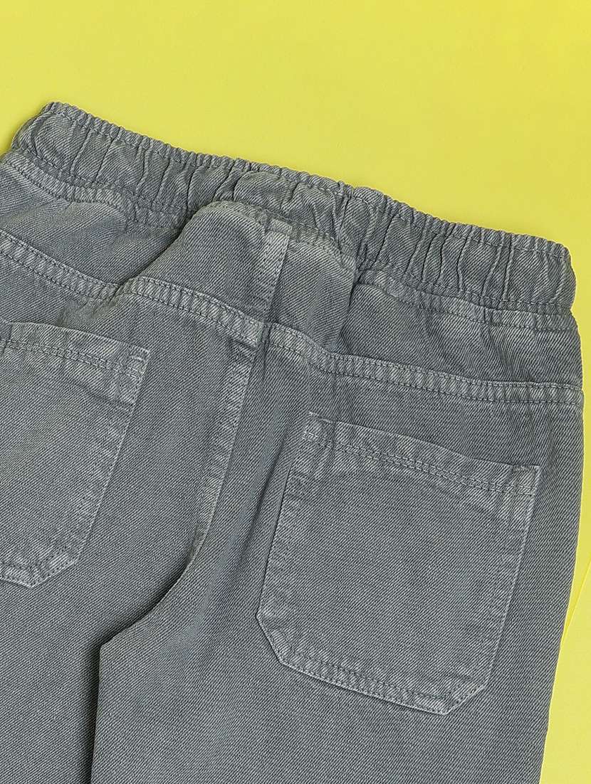 boys grey poly cotton plain jean - 22173056 -  Standard Image - 3