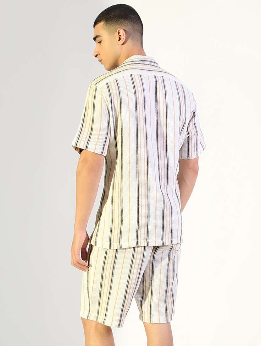 men striped shirt and shorts co-ord set - 22173631 -  Standard Image - 3