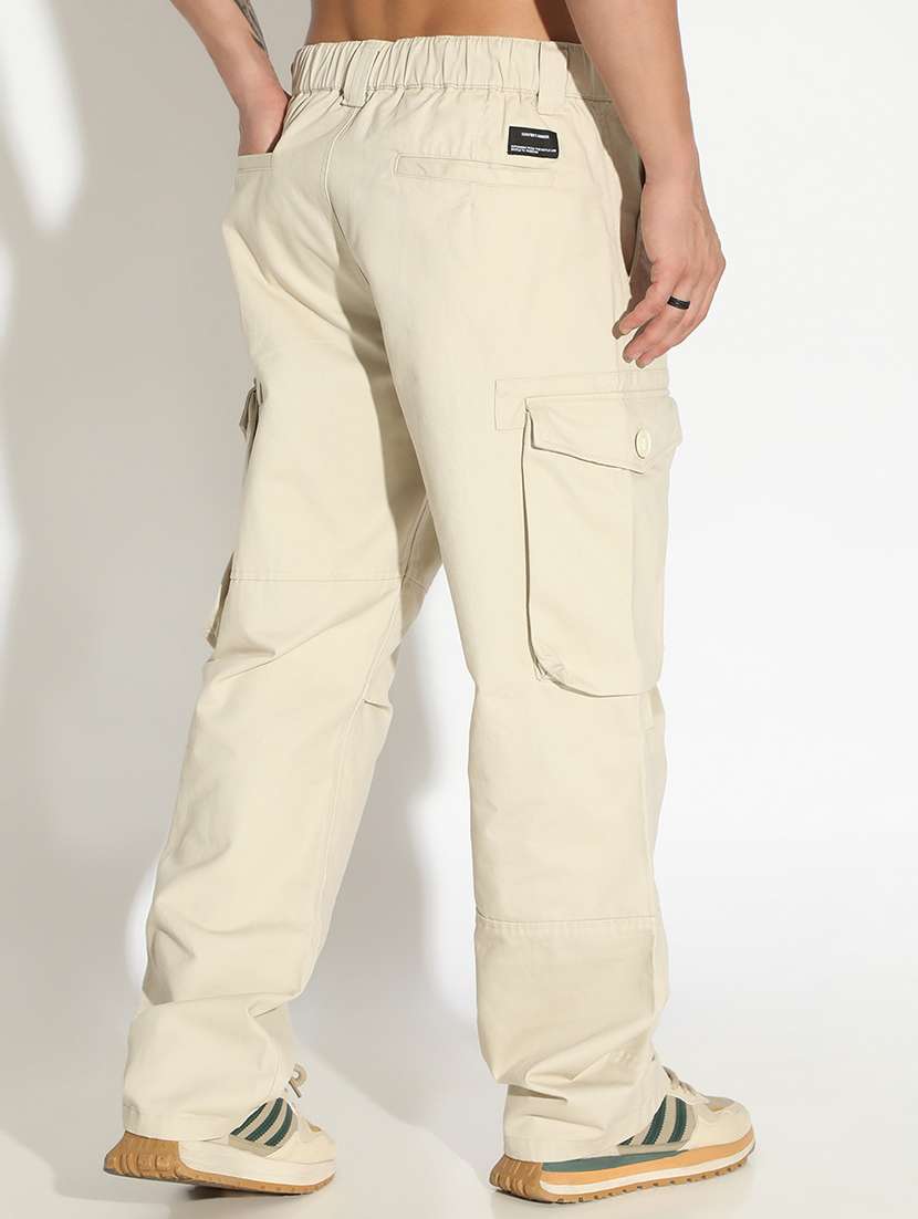 men solid mid rise relaxed fit cargo - 22173635 -  Standard Image - 3