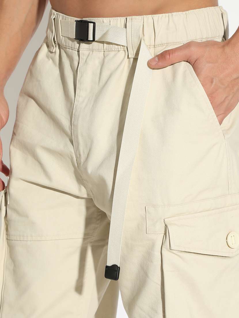 men solid mid rise relaxed fit cargo - 22173635 -  Standard Image - 5