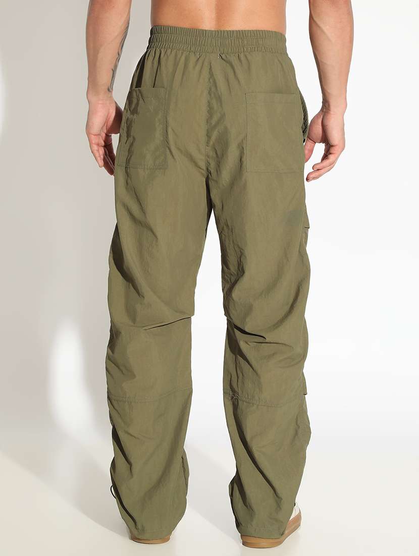 men solid mid rise relaxed fit parachute pants - 22173637 -  Standard Image - 3