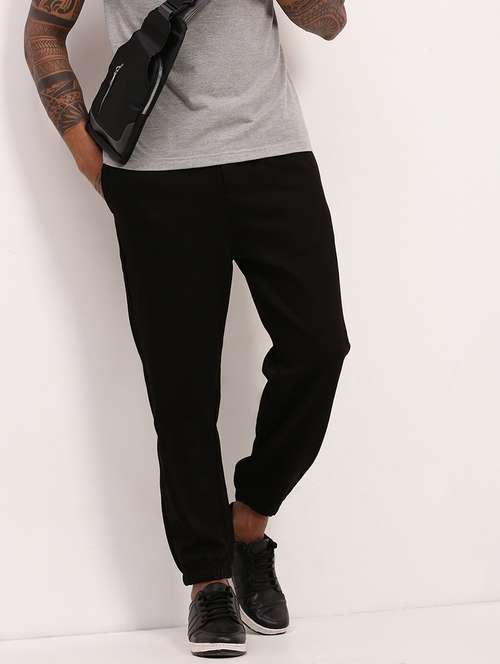 men solid mid rise jogger - 22173641 -  Standard Image - 0