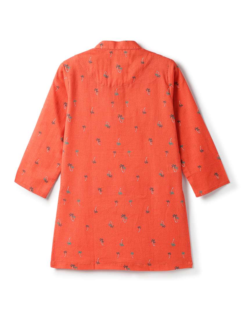 boys printed long sleeve kurta & pyjama set - 22173648 -  Standard Image - 3