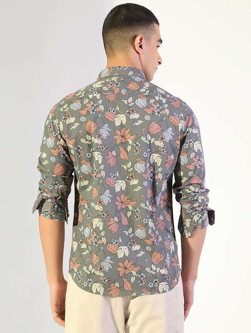 men printed collared long sleeve shirt - 22173652 -  Standard Image - 3